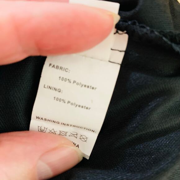 Vintage Size M Beaded Sequin Fringed Flapper Dress Black 20s Party - Picture 10 of 10